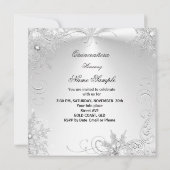 Invitation Quinceanera Party White Silver Winter Snowflakes 2 (Dos)