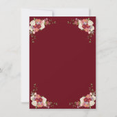 Invitation Quinceañera Peony Floral Bourgogne Anniversaire (Dos)