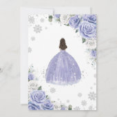 Invitation Quinceañera Périwinkle violet blanc Floral hiver (Dos)