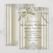 Invitation Quinceanera Perle d'Ivoire (Devant / Derrière)