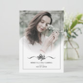 Invitation Quinceañera Photo Classic Chic Typography Script (Debout devant)