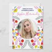 Invitation Quinceanera Photo Fête mexicaine Blanc (Devant)