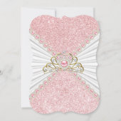 Invitation Quinceanera Pink Pearls Gold fête d'anniversaire (Dos)