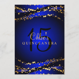 Invitation Quinceañera poussière d'étoiles Bleu &