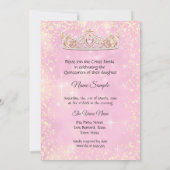 Invitation Quinceanera Pretty Pink Silver Diamond Tiara (Dos)