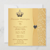 Invitation Quinceanera Princess Crown, Heart & Zebra Parties  (Dos)