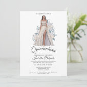Invitation Quinceanera Princess Diamond Parties scintillant G (Debout devant)