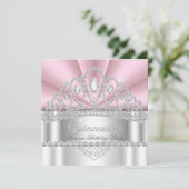 Invitation Quinceanera Princess Rose White Diamond Tiara (Debout devant)