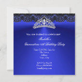 Invitation QUINCEANERA Princess Royal Blue Diamond Dentelle T (Dos)