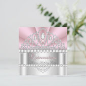 Invitation Quinceanera Princess Tiara fête d'anniversaire (Debout devant)