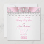 Invitation Quinceanera Princess Tiara fête d'anniversaire (Dos)