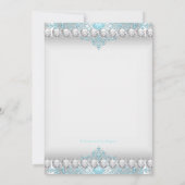 Invitation Quinceanera Princesse Bleu Turquoise et Diamant Ar (Dos)