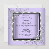 Invitation Quinceanera Purple Lavande Silver Diamond Tiara 3 (Dos)