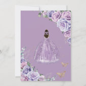 Invitation Quinceañera Purple Lavender Lilac Floral Princesse (Dos)