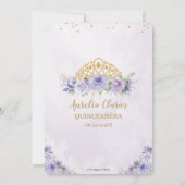 Invitation Quinceañera Purple Lilac Floral Princesse Tiara (Dos)