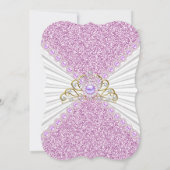 Invitation Quinceanera Purple Pearl Gold fête d'anniversaire (Dos)