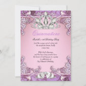 Invitation Quinceanera Purple Pink 15e fête d'anniversaire (Devant)