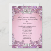 Invitation Quinceanera Purple Pink 15e fête d'anniversaire (Dos)