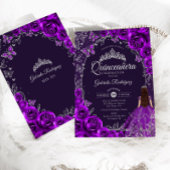 Invitation Quinceanera Purple Silver