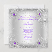 Invitation Quinceanera Purple Silver Winter Wonderland (Dos)