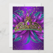 Invitation Quinceanera Purple Teal Blue Tiara Birthday Party (Dos)