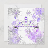 Invitation Quinceanera Purple Winter Wonderland Snowflake (Dos)