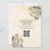 Invitation Quinceanera QR Code Floral Gold Princess (Dos)