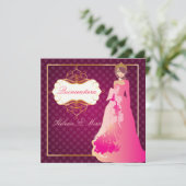 Invitation QUINCEANERA/QUINCE ANOS PRINCESSE/DO-IT-YOURSELF c (Debout devant)