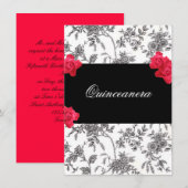 Invitation Quinceanera / Quinze Ans (Devant / Derrière)