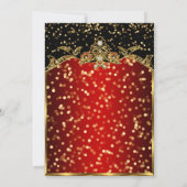Invitation Quinceanera Red Gold Black fête d'anniversaire (Dos)