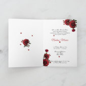 Invitation Quinceanera Red Roses Hearts Red Satin (Intérieur)