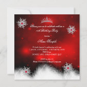 Invitation Quinceanera Regal Red Snowflake 15e anniversaire (Dos)