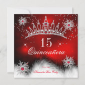 Invitation Quinceanera Regal Red Snowflake 15e anniversaire (Devant)