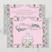 Invitation Quinceanera religieuse (Devant / Derrière)