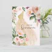 Invitation Quinceañera Robe rose girly robe florale anniversa (Debout devant)
