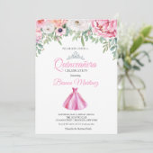 Invitation Quinceanera Robe Rose Mis Quince (Debout devant)
