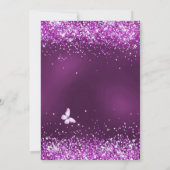 Invitation Quinceanera robe violet flor rose (Dos)