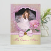 Invitation Quinceanera rose (Debout devant)