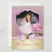 Invitation Quinceanera rose (Devant)