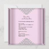 Invitation Quinceanera rose 15 Anniversaire de la fête Diaman (Dos)