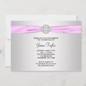 Invitation Quinceanera rose 15e anniversaire de fête Invitati (Dos)