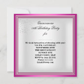 Invitation Quinceanera rose 15e anniversaire de fête magique (Dos)