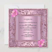 Invitation Quinceanera rose 15e anniversaire fête Pink Tiara (Dos)
