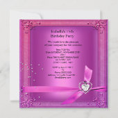Invitation Quinceanera rose 15ème Tiara 15 Anniversaire (Dos)