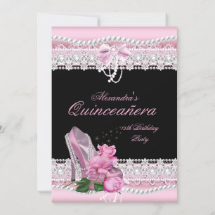 Invitation Quinceanera Rose Blanche Rose Roseau Talon Haut 3