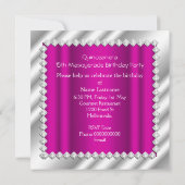 Invitation Quinceanera rose chaud 15e fête mascarade (Dos)