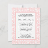 Invitation Quinceanera rose Damas doux rose et blanc (Dos)