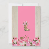 Invitation Quinceanera rose Élégant Rose Western Charro (Dos)