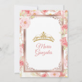Invitation Quinceanera rose en or et rose (Dos)