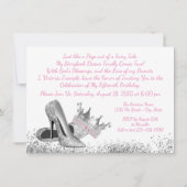 Invitation Quinceanera rose et argent fête d'anniversaire (Dos)